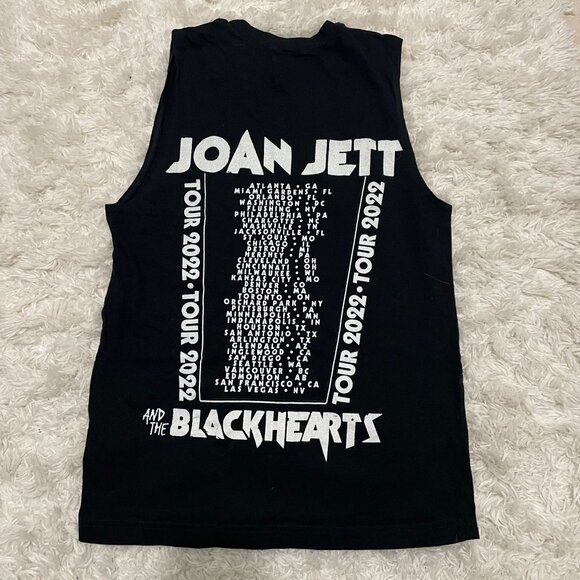 JOAN JETT Black Hearts 2022 Tour Unisex Small Black Sleeveless Tank Top - Picture 5 of 5